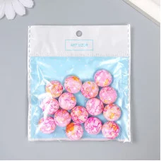 Бусины для творчества пластик "Мраморные. Розовый" набор 15 шт 1,7х1,7х1 см   9285325