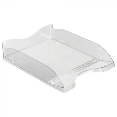 Лоток горизонтальный для бумаг СТАММ "Люкс", А4 (350х255х70 мм), прозрачный, ЛТ61