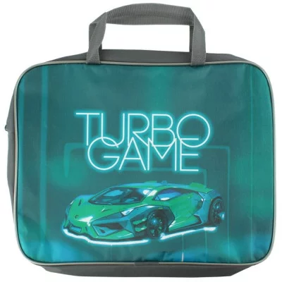 Папка школьника А4 с ручками + твёрдое дно Turbo game печать на ткани ПШ-11