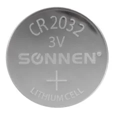 Батарейка литиевая 1шт SONNEN Lithium CR2032 блистер разбор57143