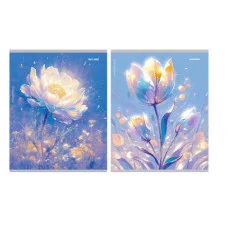 Тетрадь КЛЕТКА 96л. ЦВЕТЫ ПОД ЛУНОЙ (96-1024) глиттер, цвет.мелов.обл. 96-1024