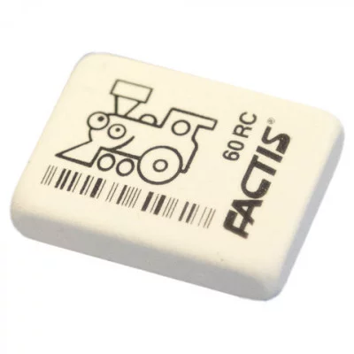 Ластик FACTIS 60 RC (Испания), 32х24х7 мм, белый, ассорти, прямоугольный, мягкий, синтетический каучук, CNF60RC