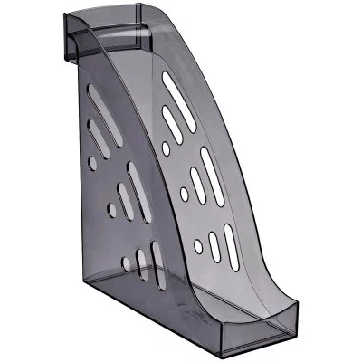 Лоток для бумаг вертикальный Стамм "Торнадо", тонированный серый 165282