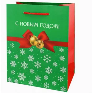 Dream cards Пакет подароч. с мат.лам. и глит. 18х23х10 см (M) Снежинки 190г ППК-2309