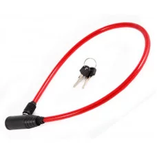 Замок велосипедный тросовый 6мм 55см цвет ассорти 835028