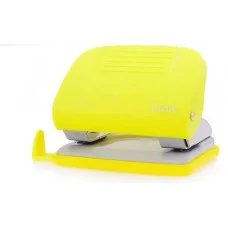 Дырокол "Neon" (20 листов) пластиковый с линейкой, в картонной коробке, неоновый желтый 4020801