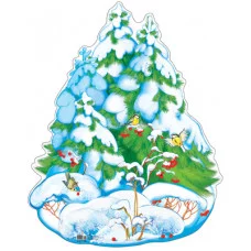 Плакат вырубной А3. Елочки зимой (с уф-лаком) Сфера Ф-11190