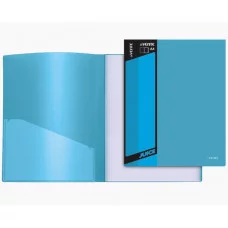 Папка с 40 вкладышами "Juicy" A4, 450 мкм, вкладыши 30 мкм, фактура "песок" внешний карман со сменной этикеткой, внутренний карман, индивидуальная маркировка, непрозрачная ярко-голубая 3105707