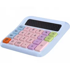 Калькулятор Alingar 12 разрядов 138*135*15 мм двойное питание голубой ААА батарея не комплекте AL13246