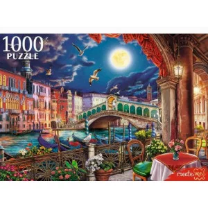 ПАЗЛЫ 1000 элементов. ВЕЧЕРНЕЕ КАФЕ В ВЕНЕЦИИ Ф1000-0196