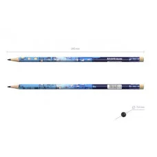 Чернографитный карандаш пластиковый ErichKrause Windows трехгранный с ластиком НВ  62777