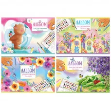 Альбом для рисования 24л А4 на скрепке BG Акварельная сказка эконом 317475