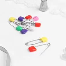 Булавка английская металл 3,8*1*0,4см головка пластик наб 10 шт цена за МИКС 1212512