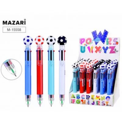 Ручка шар. автомат. МЯЧ, 6 цветная, 0.7 мм M-15558