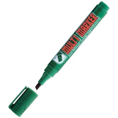Маркер перманентный Crown "Multi Marker Chisel" зеленый, скошенный, 5мм 207892