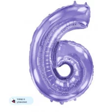 Шар (40\'\'/102 см) Цифра, 6, Сиреневый, 1 шт. в уп. B901766L