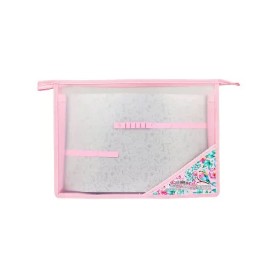 Папка для труда на молнии сверху, с двумя отдел. РАЙСКИЕ ЦВЕТЫ И ПТИЦЫ (ПТ-5905) пластик ПТ-5905