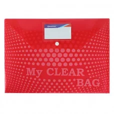 Папка-конверт на кнопке А4 160мкм красная DV-0371FC-RD