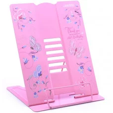 Подставка для учебников и книг "Butterfly" 27x21 см, металлическая окрашенная, вес 600 г, вертикальная, с противоскользящими ножками, с полноцветным рисунком, в пластиковом пакете с европодвесом 80631