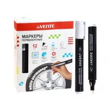 Маркер перманентный круглый наконечник 3.0мм белый DEVENTE 5043002 299636