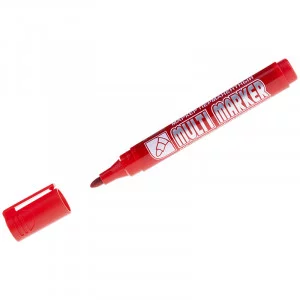 Маркер перманентный Crown "Multi Marker" красный, пулевидный, 3мм Crown 002674