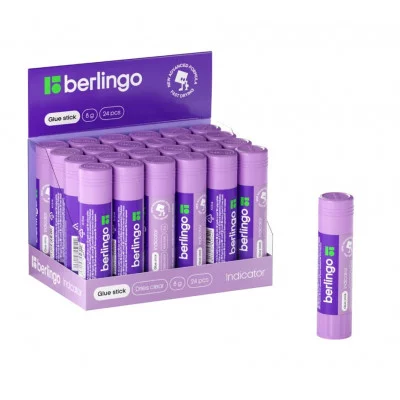 Клей-карандаш Berlingo "Indicator", 08г, с цветным индикатором, ПВП 104282
