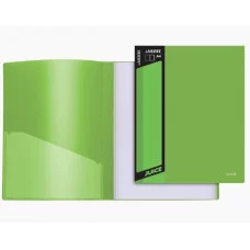 Папка с 20 вкладышами A4, 450 мкм, вкладыши 30 мкм, фактура "песок" внешний карман со сменной этикеткой, внутренний карман, индивидуальная маркировка, непрозрачная салатовая 3101900