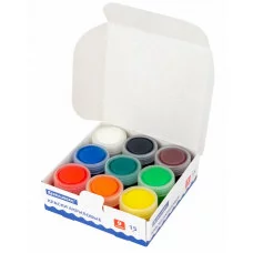 Краски акриловые для рисования и творчества 9 цветов по 15 мл, BRAUBERG, 192563
