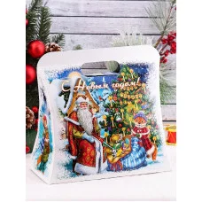 Коробка для конфет Сумка Дедушка Мороз и зверята "Собственная разработка" ПП-5247