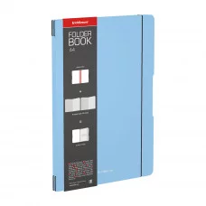 Тетрадь общая ученическая в съемной пластиковой обложке ErichKrause® FolderBook Pastel, голубой, А4, 2x48 листов, клетка 56123