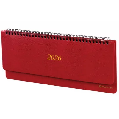 Планинг датированный 2026 305х140 мм BRAUBERG "Iguana", под кожу, красный, 117225