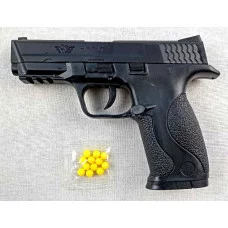 Автомат-пистолет (длина 16см) с пульками (10шт) в пакете SM0605