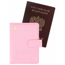 Обложка на паспорт с отсеком для карт на магните "Полёт", розовая ОП-9622