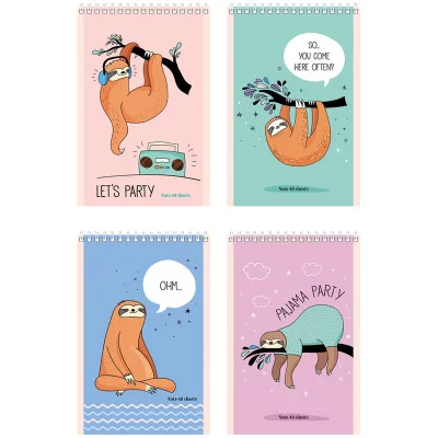 Блокнот А6 гребень 40л. клетка Lazy party ассорти Б6гр40 8817