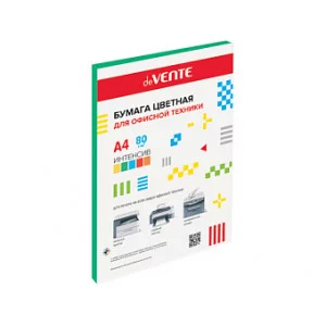 Бумага цветная А4 80г/м2 интенсив 20л зеленый DEVENTE 2072917/2072227 461065