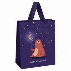 Пакет подарочный 1шт 18*23*10см MESHU "Я подарю тебе луну", отд. фольгой, выборочный лак, матовая ламинация 354612