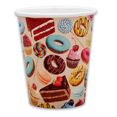 Стаканы бумажные Сладкий праздник (250 мл. 6 шт.) еврослот,  ПФ 3 СП-0882
