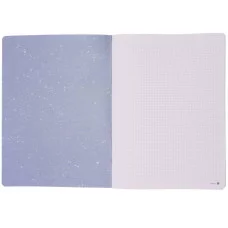 Тетрадь на скобе PREMIUM А4- 40л Обл Плотный картон матовая текстурная ламинация тиснение фольгой Блок офсет 70г Клетка