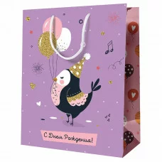 Пакет подарочный 1шт 11*14*6,5см MESHU "С Днем рождения", ламинированный 354742