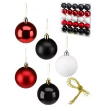Набор ёлочных шаров 25 шт Мечта 6 см красный черный белый НУ-4193