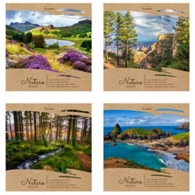 БЛОКНОТ А6 40л на цвет. спирали ЖИВОПИСНАЯ ПРИРОДА Б40-1774