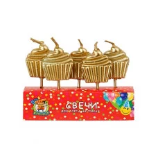 Свечи для торта на пиках Кексы 5 шт. С-6012