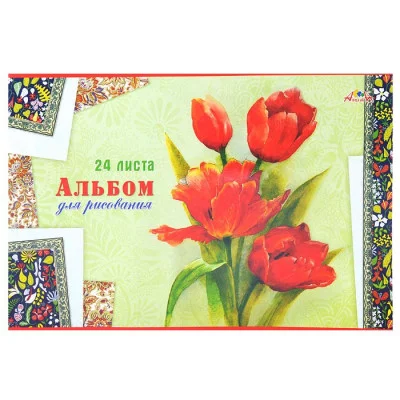 Альбом 24л обл мелов карт Букет из тюльпанов С4587-03 Аль2600