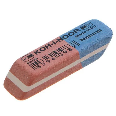 Ластик Koh-I-Noor "Blue Star" 80, скошенный, комбинированный, натуральный каучук, 41*14*8мм Koh-I-Noor 001453