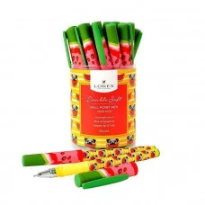 Ручка маслян. 1шт LOREX CRAZY DOGS серия Double Soft 0,70 мм синий, резин.грип, кругл. прорезин. корп., 189553