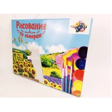 Холст с красками 30х40 см по номерам. Цветы в рожке (10313140/250220/0012504,Китай)