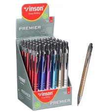 Ручка шариковая автоматическая 0,7мм синяя масляная,Vinson корпус МИКС металлический 5297889