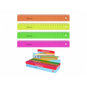 Линейка пластиковая ErichKrause® Neon 1шт 20см, ассорти 52998