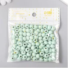 Бусины для творчества дерево "Светло-бирюзовый" d-0,8 см, набор 20 гр   9463299