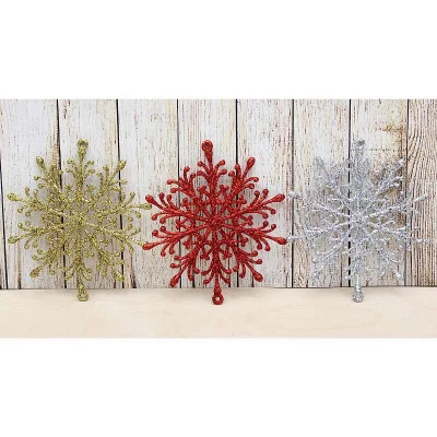 Набор ёлочных подвесок "Нежные снежинки" 9 см 3 шт НУ-8328